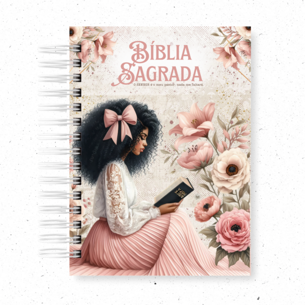 MULHER MORENA AFRO FLORAL ROSA