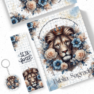 GRATUITO | LEÃO FLORAL AZUL